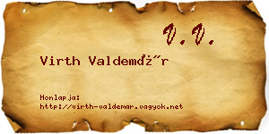 Virth Valdemár névjegykártya